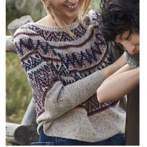 Sleeping on Snow Midland Fairisle Wool Sweater S